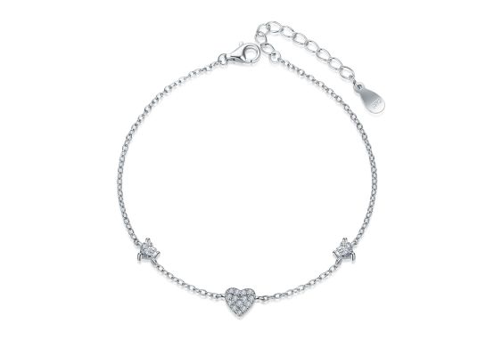 MOISS stříbrný náramek SRDCE