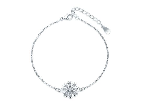 MOISS stříbrný náramek KVĚTINA