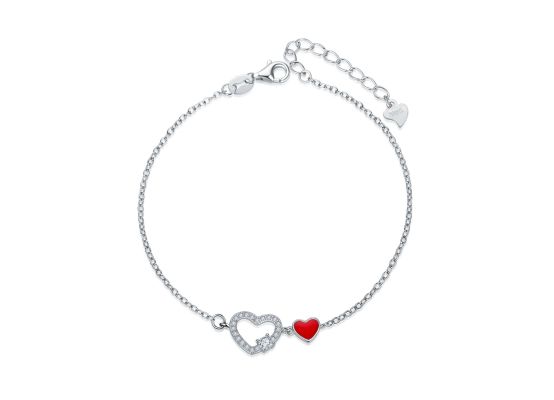 MOISS stříbrný náramek SRDCE