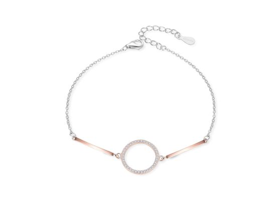 MOISS stříbrný náramek BICOLOR ROSE KRUH