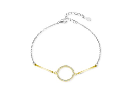 MOISS stříbrný náramek BICOLOR GOLD KRUH