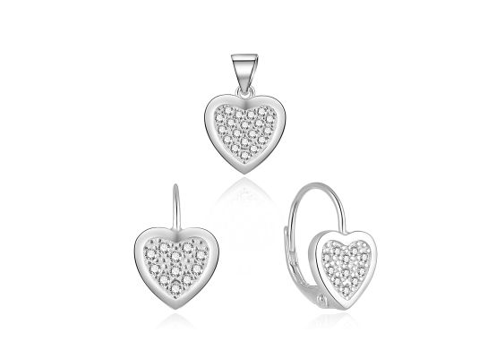 MOISS stříbrná sada SRDCE