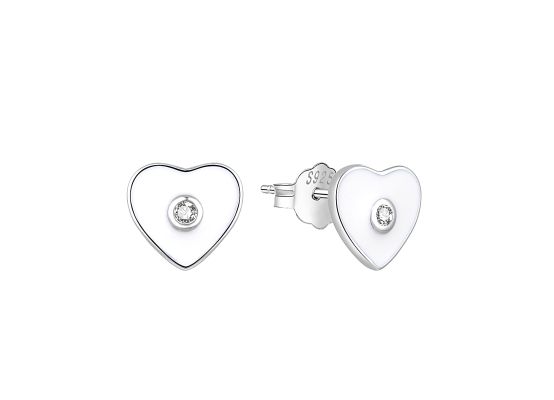 MOISS stříbrné náušnice SMALT SRDCE