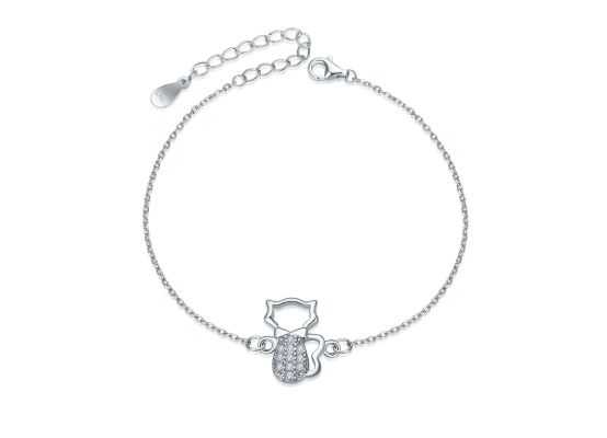 MOISS stříbrný náramek KOČKA