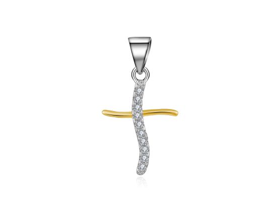 MOISS stříbrný přívěsek KŘÍŽ GOLD