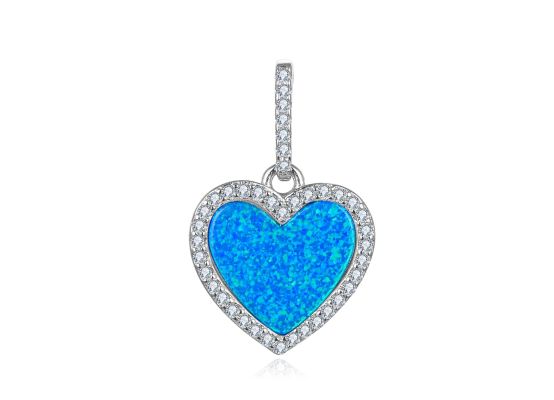 MOISS stříbrný přívěsek SRDCE OPÁL