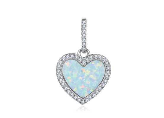 MOISS stříbrný přívěsek SRDCE OPÁL