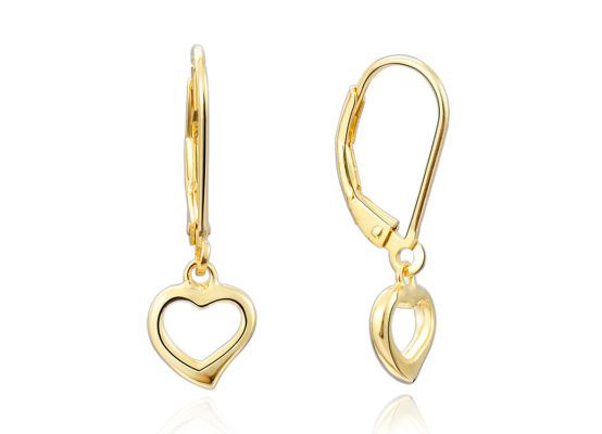 MOISS stříbrné náušnice SRDCE GOLD