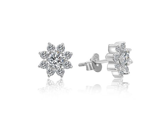 MOISS stříbrné náušnice KVĚTINA