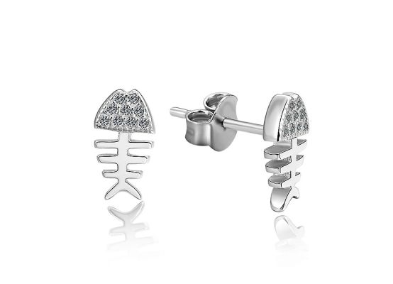 MOISS stříbrné náušnice RYBA