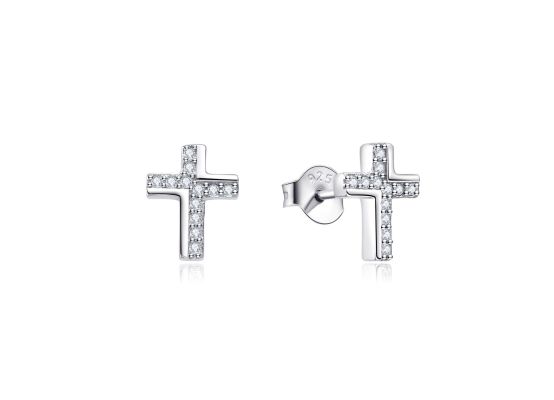 MOISS stříbrné náušnice KŘÍŽEK