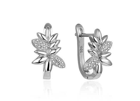 MOISS stříbrné náušnice LIST