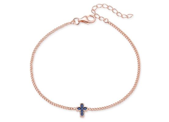 MOISS stříbrný řetízkový náramek KŘÍŽEK ROSE