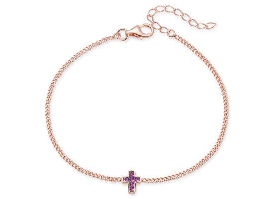 MOISS stříbrný náramek KŘÍŽEK ROSE