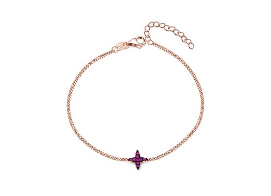 MOISS stříbrný náramek HVĚZDA ROSE