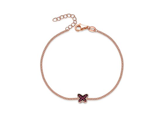 MOISS stříbrný náramek MOTÝL ROSE