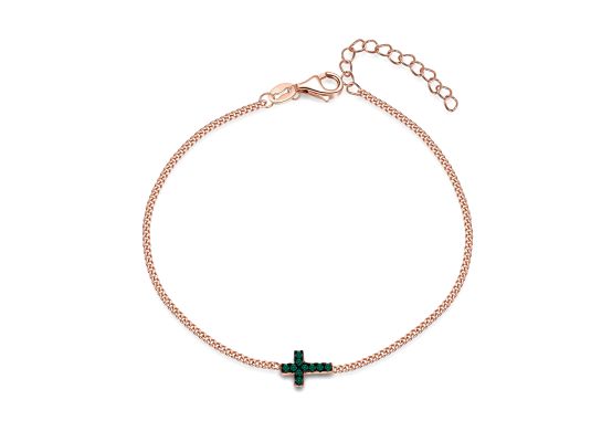 MOISS stříbrný náramek KŘÍŽEK ROSE