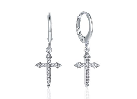 MOISS stříbrné náušnice KŘÍŽEK