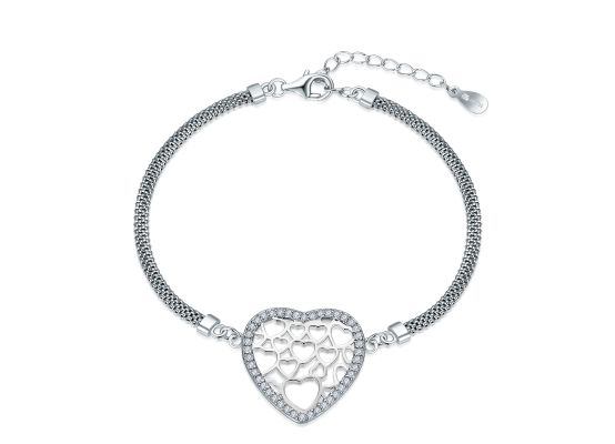 MOISS stříbrný náramek SRDCE
