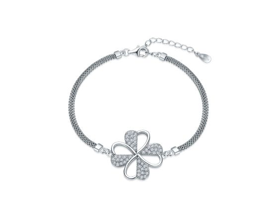 MOISS stříbrný náramek ČTYŘLÍSTEK