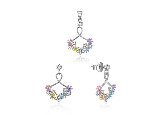 MOISS stříbrná sada SMALT KVĚTINA