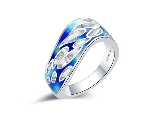 MOISS smaltový stříbrný prsten