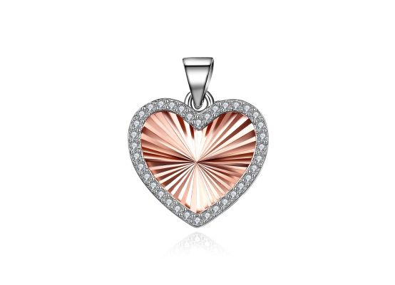 MOISS stříbrný přívěsek SRDCE ROSE