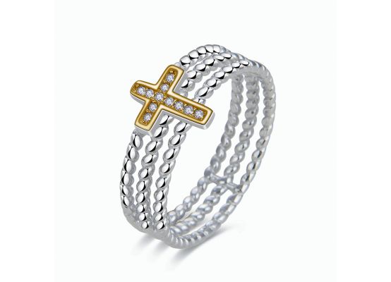 MOISS stříbrný prsten KŘÍŽEK