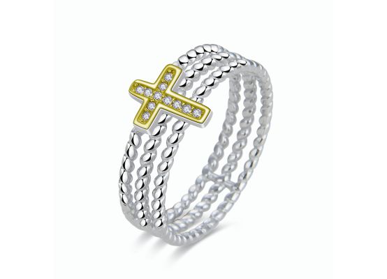MOISS stříbrný prsten KŘÍŽEK