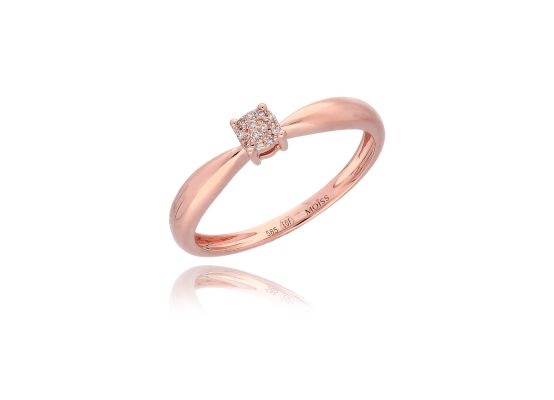 MOISS prsten z růžového zlata DIAMANT