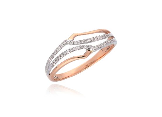MOISS diamantový prsten z růžového zlata BICOLOR