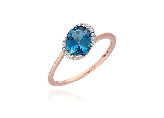 MOISS prsten z růžového zlata DIAMANT, TOPAZ