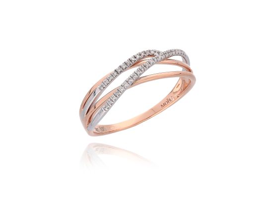 MOISS prsten z růžového zlata BICOLOR DIAMANT