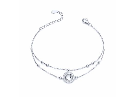 MOISS stříbrný náramek SRDCE