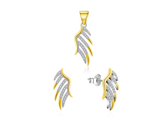 MOISS stříbrná sada KŘÍDLA GOLD