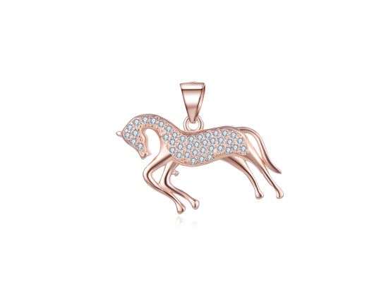 MOISS stříbrný přívěsek KŮŇ ROSE