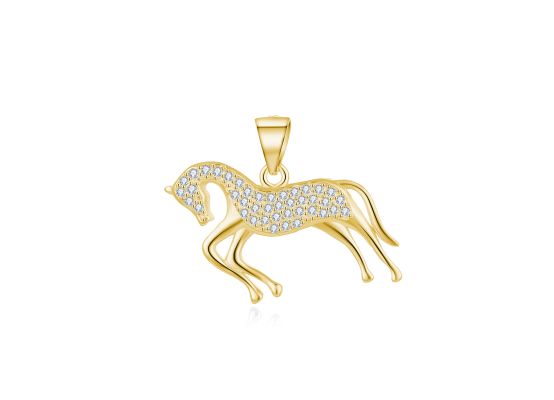 MOISS stříbrný přívěsek KŮŇ GOLD