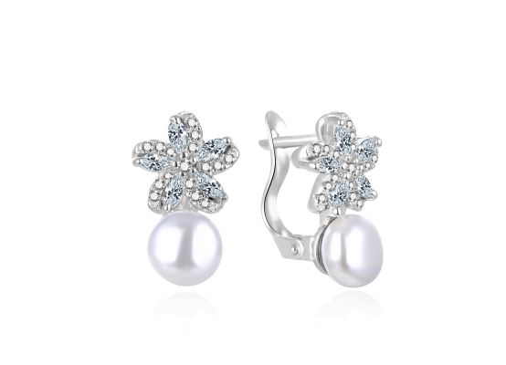 MOISS stříbrné náušnice KVĚTINA