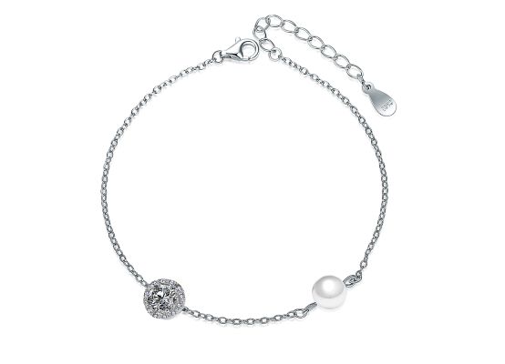 MOISS perlový stříbrný náramek