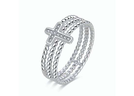 MOISS stříbrný prsten KŘÍŽEK