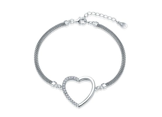 MOISS stříbrný náramek SRDCE