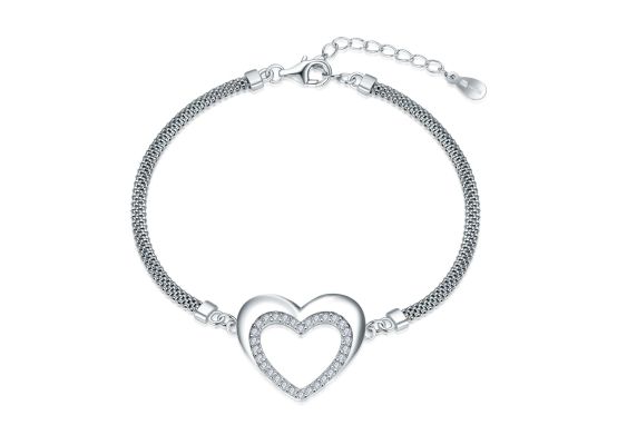 MOISS stříbrný náramek SRDCE