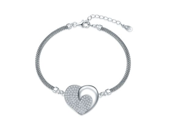 MOISS stříbrný náramek SRDCE
