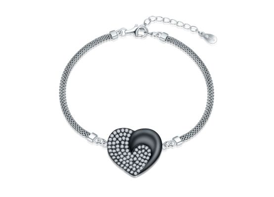MOISS stříbrný náramek SRDCE