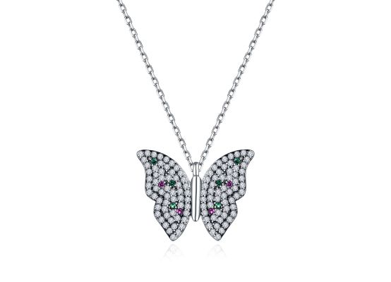 MOISS stříbrný náhrdelník MOTÝL