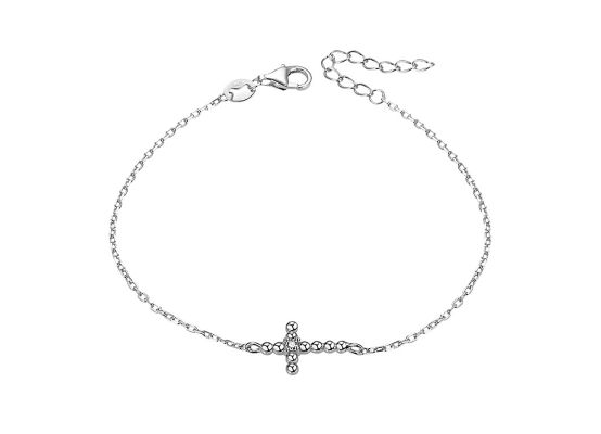 MOISS stříbrný řetízkový náramek KŘÍŽ