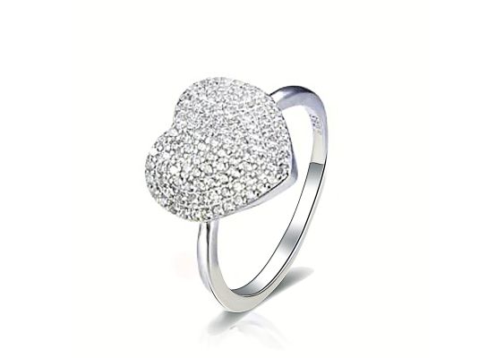 MOISS stříbrný prsten SRDCE