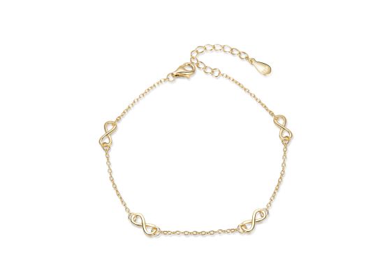 MOISS stříbrný náramek GOLD NEKONEČNO