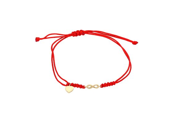 MOISS provázkový náramek ze žlutého zlata SRDCE