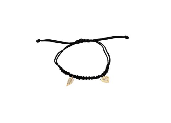 MOISS provázkový náramek ze žlutého zlata SRDCE
